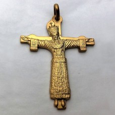 Croce Volto Santo - argento laminato oro
