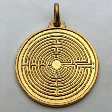 Medaglia Labirinto - argento laminata oro 