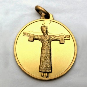 Medaglia Volto Santo a figura intera - argento laminata oro